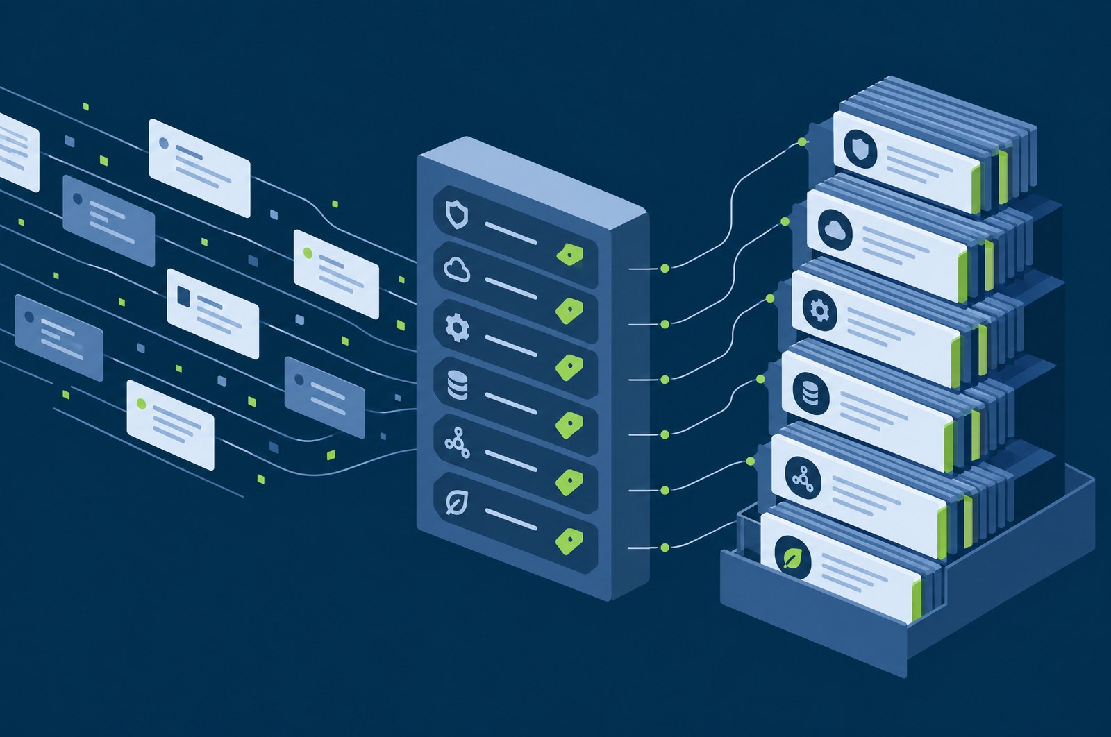 Security events being tagged with compliance framework controls as they are ingested, accumulating into an evidence library and generated reports