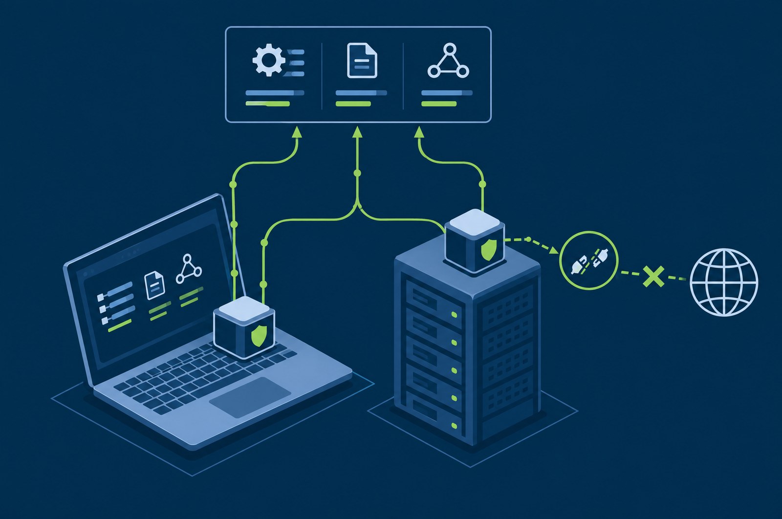 A lightweight endpoint agent collecting process, file and network telemetry from a workstation and receiving a containment action in return