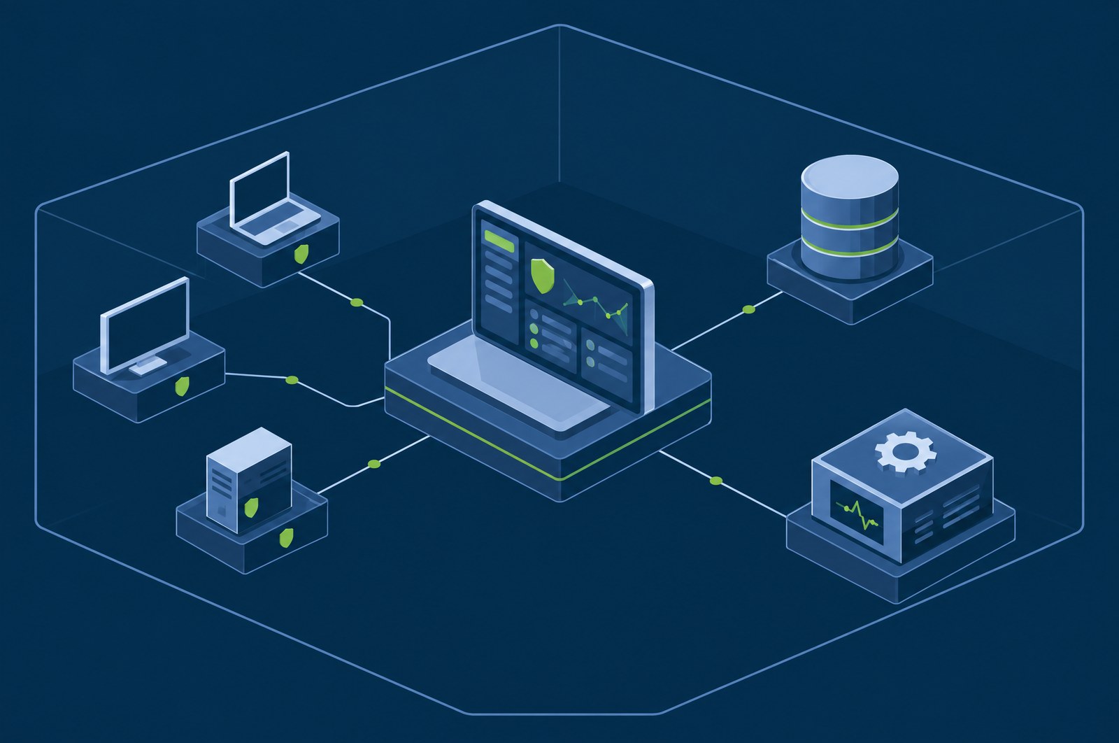 A unified self-hosted security platform: endpoint agents, a detection manager, a search index and an AI SOC analyst running together inside one customer-controlled perimeter