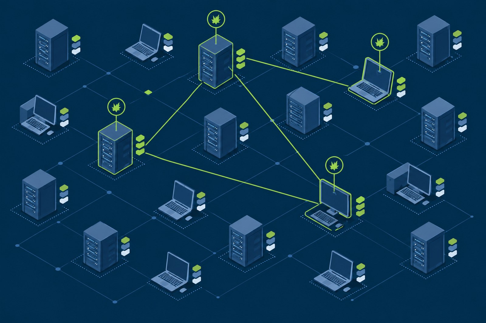 Continuous asset inventory being matched against a CVE dataset, producing per-asset vulnerability findings joined to live attack activity